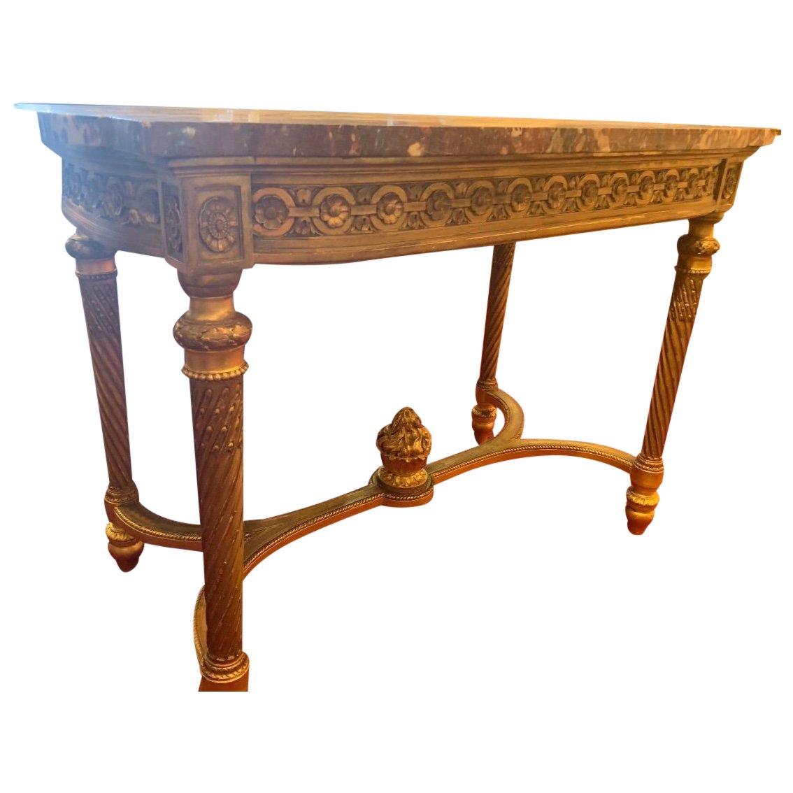 Table de centre en bois doré de style Louis XVI fin du XIXe siècle — 2