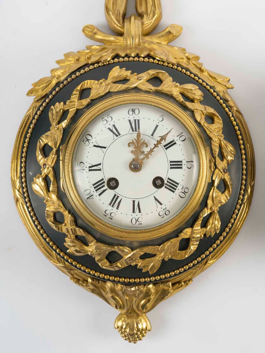 Cartel d’applique et baromètre assorti en bronze doré, fin du XIXe siècle — 8