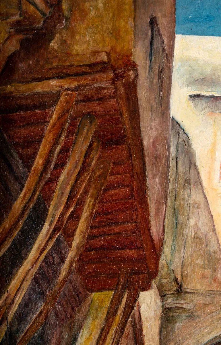 Paire de tableaux orientalistes huile sur Panneaux en Acajou XXe siècle — 7