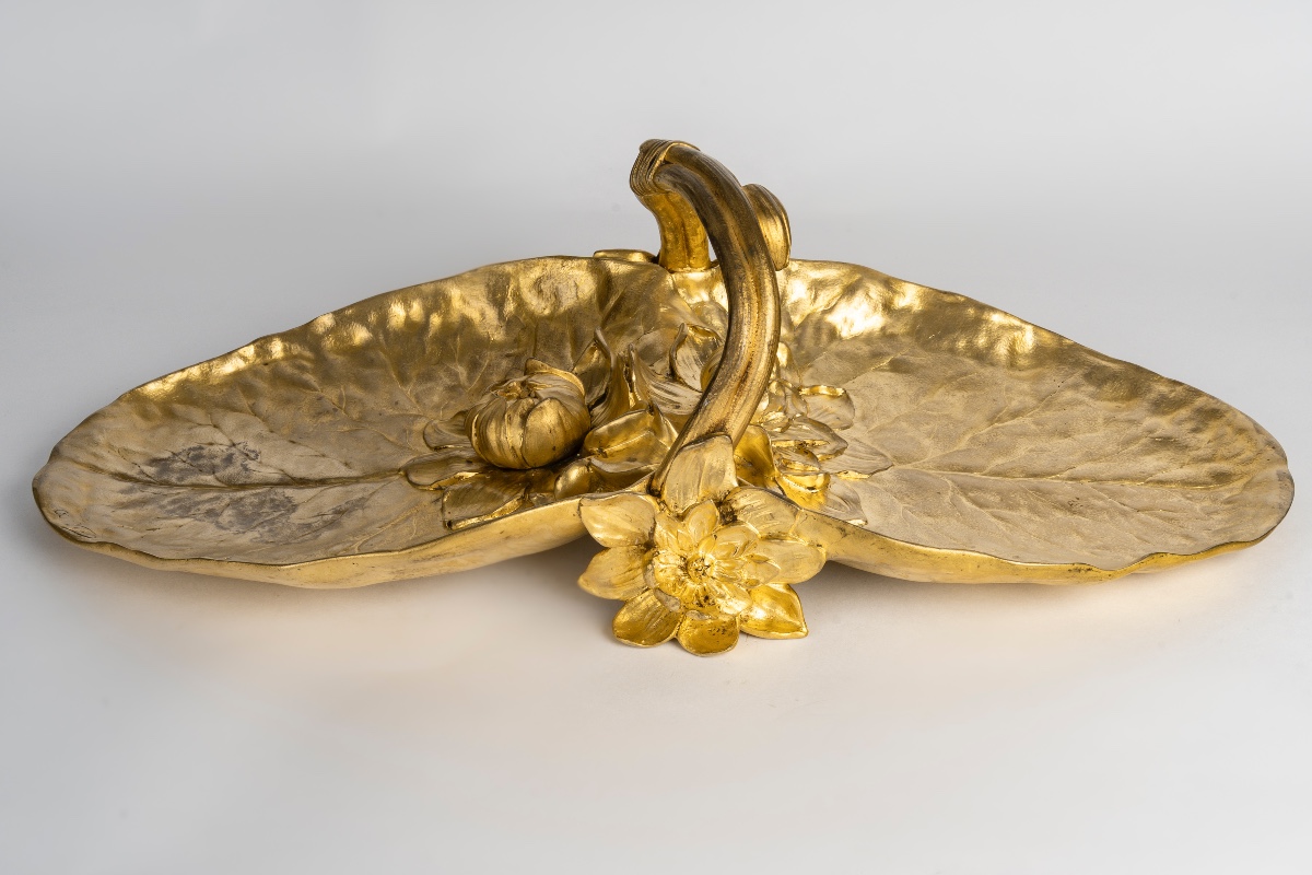 Coupe en bronze doré signée C.R. Vibert – époque art nouveau (vers 1900) — 2