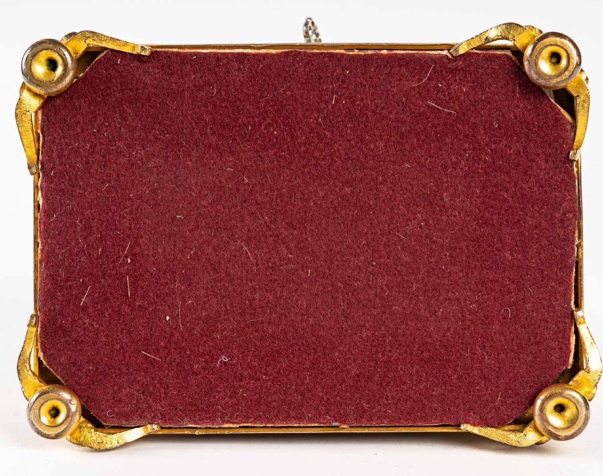 Boîte à bijoux en bronze cloisonné et doré avec Micromosaique fin du XIXe siècle — 12