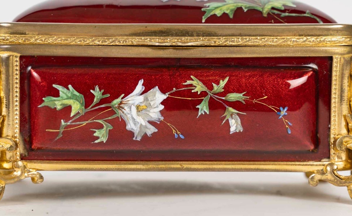 Coffret à bijoux en émail de Limoges et bronze doré, vers 1900 — 16