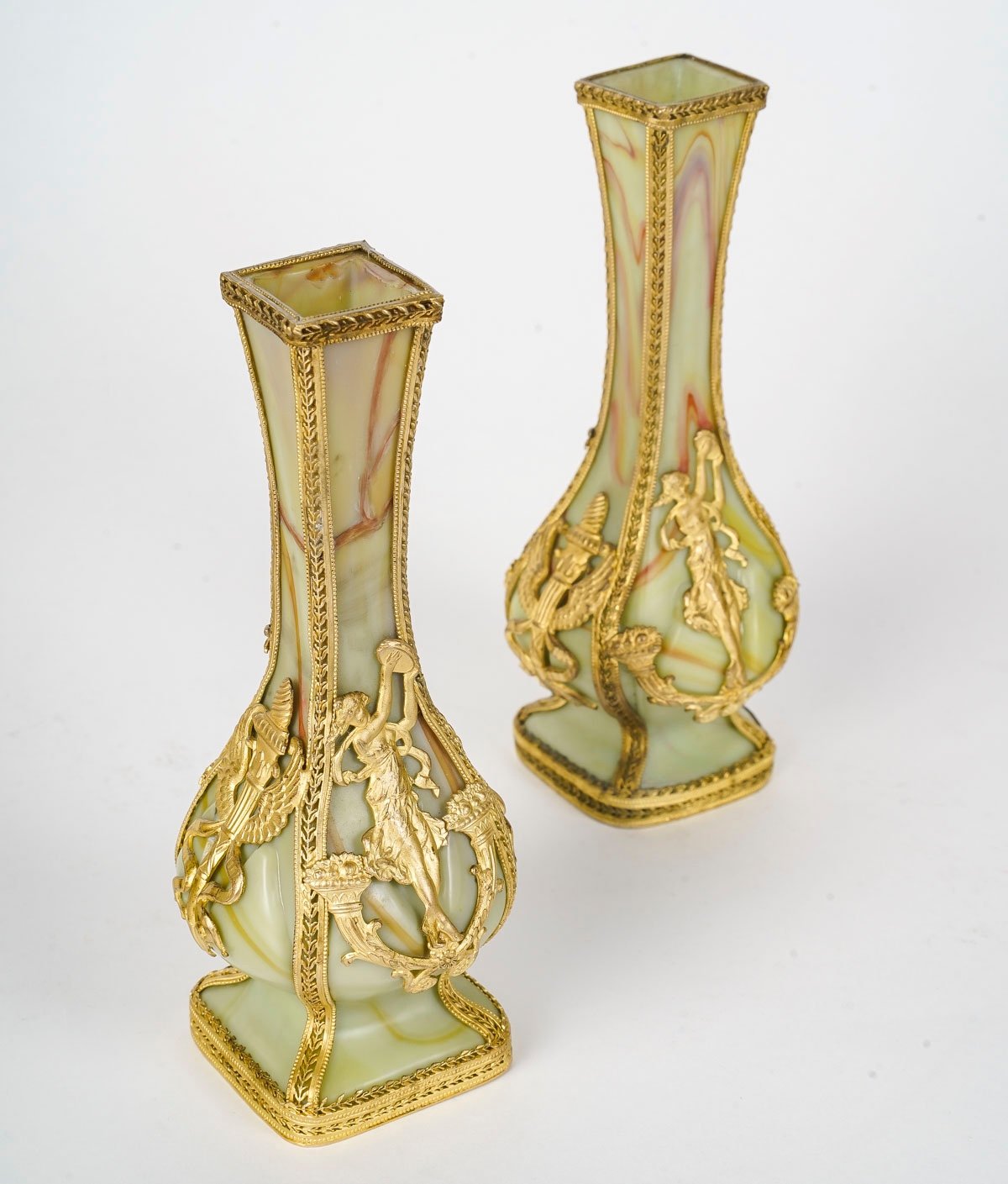 Une paire de petits vases en Pâte de verre fin XIXè siècle — 6