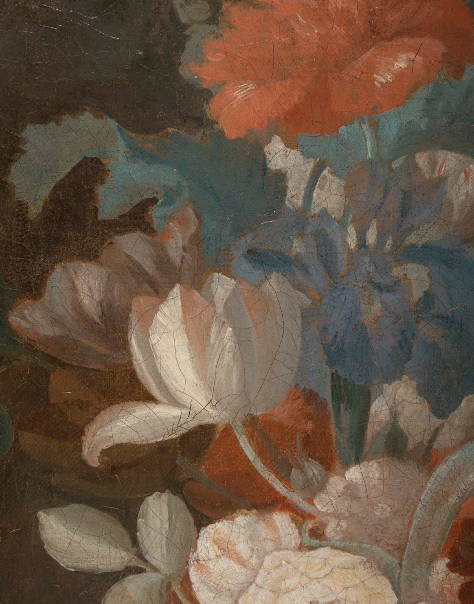 Nature morte aux fleurs – huile sur toile, École française du XIXe siècle — 12