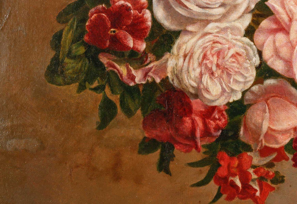 Tableau huile sur toile fleurs Circa 1880 — 10