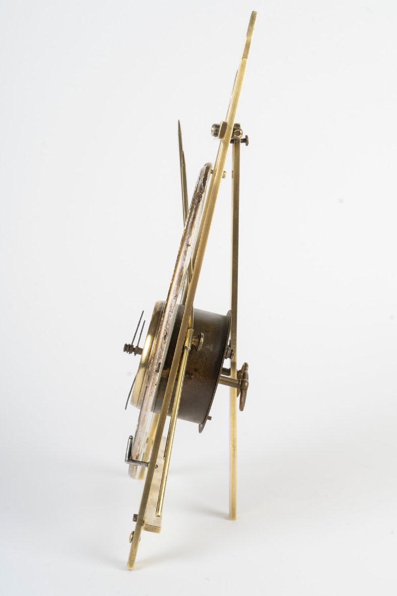 Pendule palette de peintre art nouveau, porcelaine et bronze doré, vers 1900 — 7