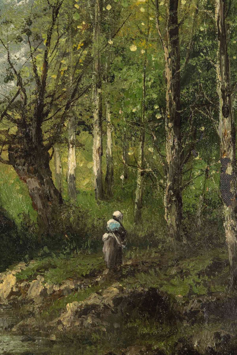 Paire de tableaux HENRY CH. paysages de rivière animé, fin du XIXe siècle — 10
