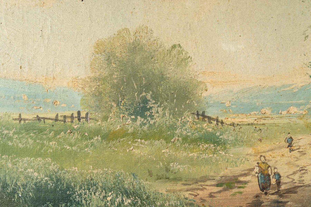 Paire de tableaux huile sur toile paysage sous-bois fin du XIXe siècle — 7