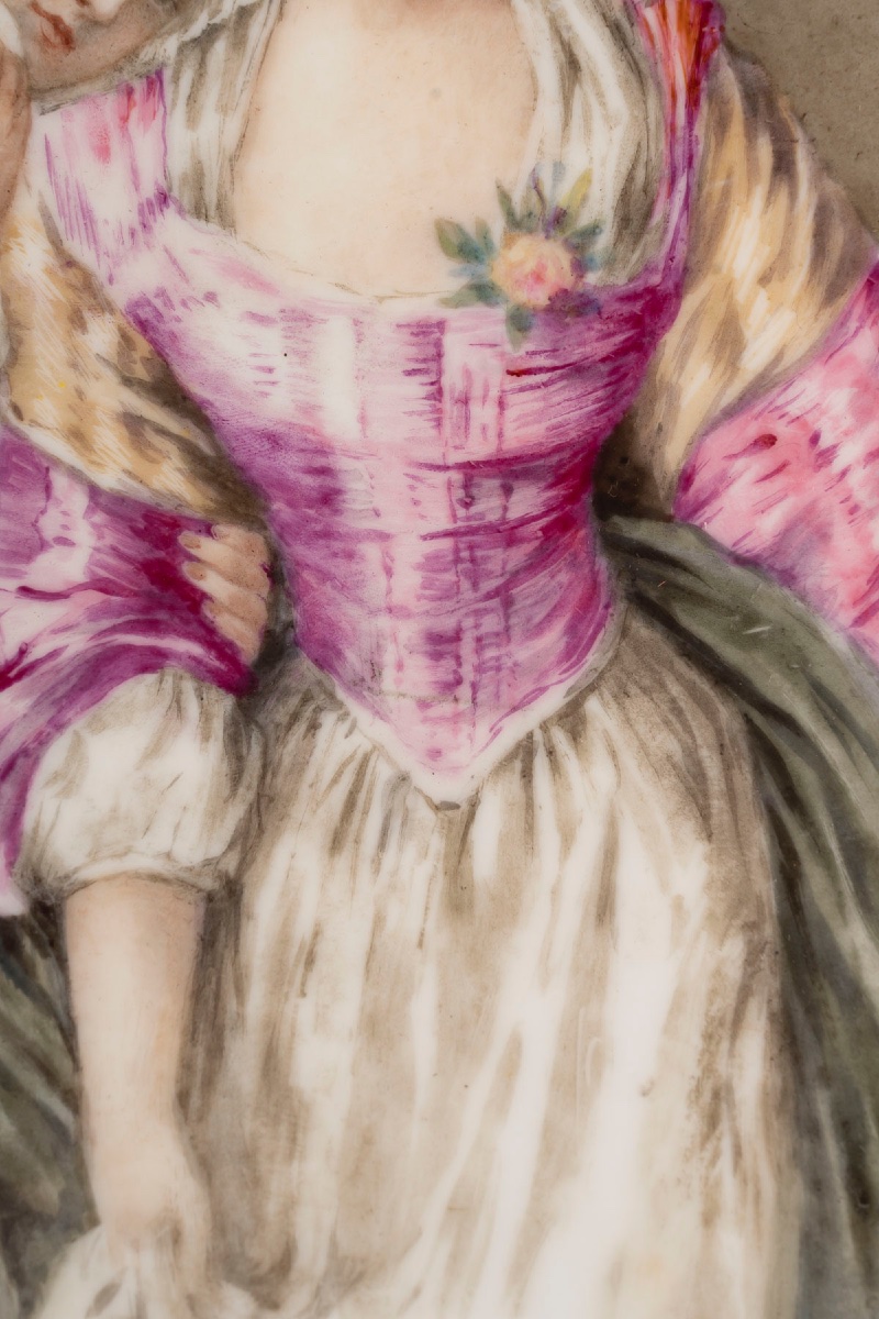 Plaque en porcelaine encadrée, fin du XIXe siècle — 8