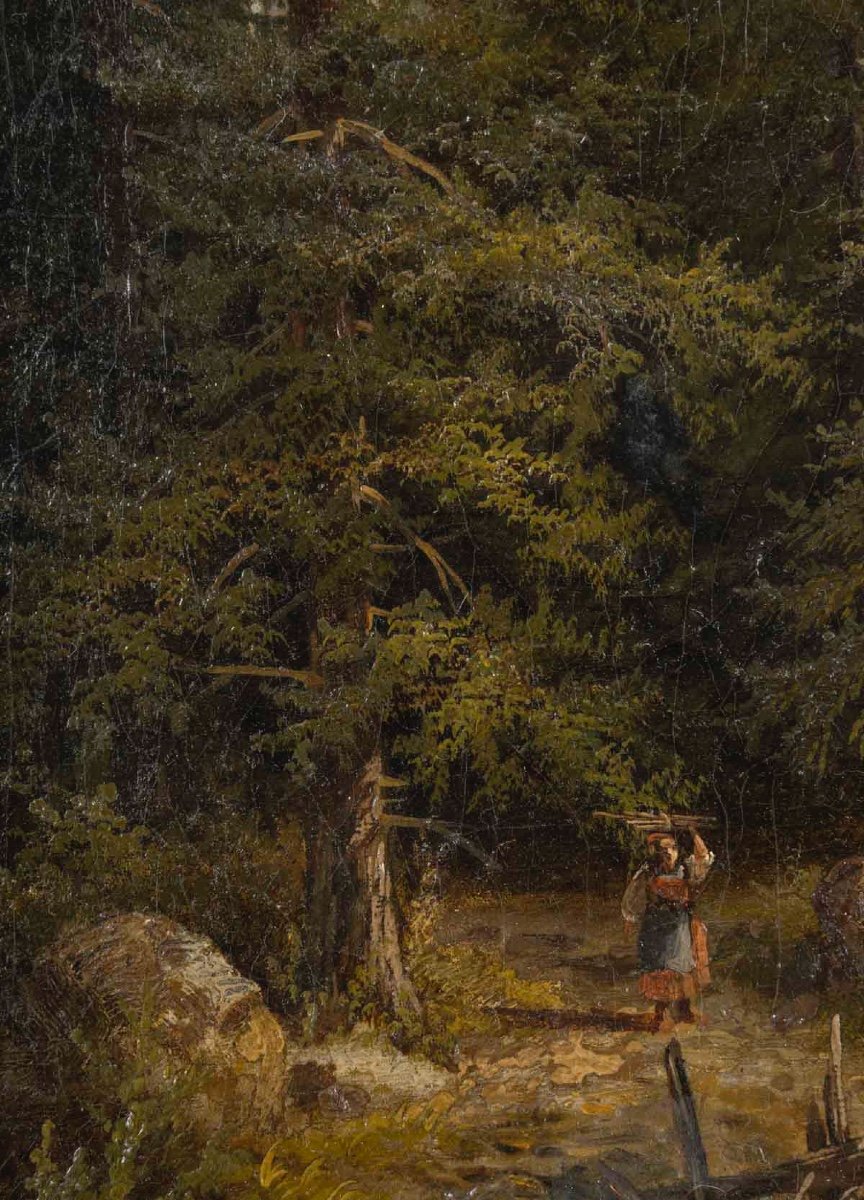 Tableau huile sur toile, sous-bois, fin du XIXe siècle — 6