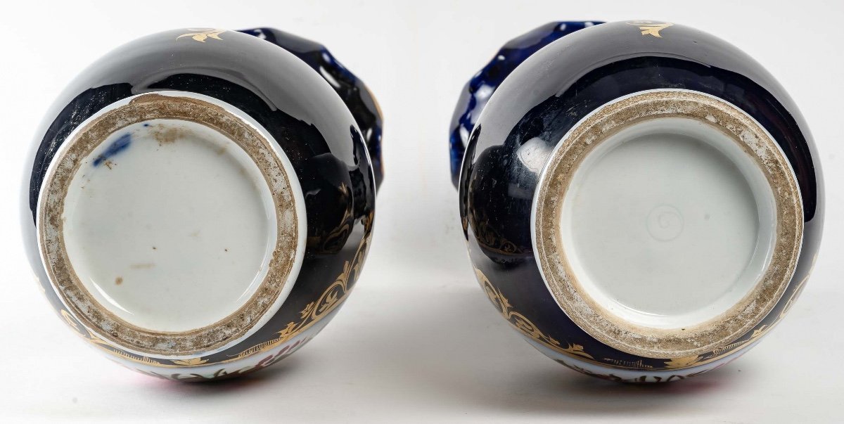 Paire de vases en porcelaine de Bayeux fin du XIXe siècle — 9