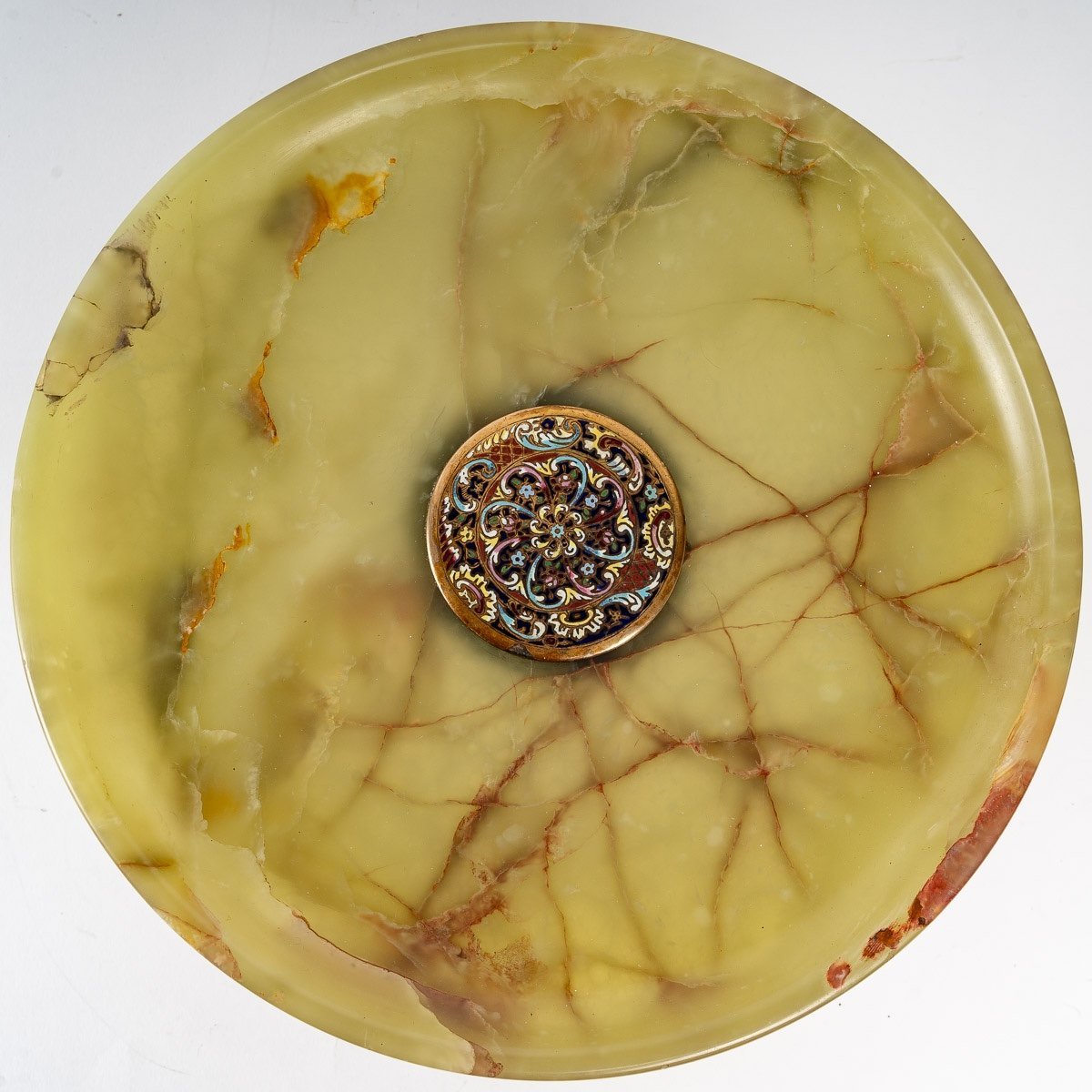 Une coupe en Onyx vert et bronze cloisonnée fin du XIXe siècle — 5