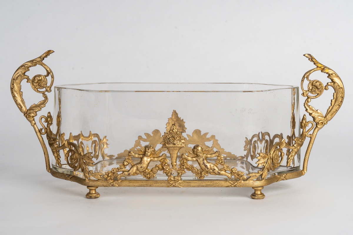 Une coupe-jardinière en cristal et bronze doré, fin du XIXe siècle — 2