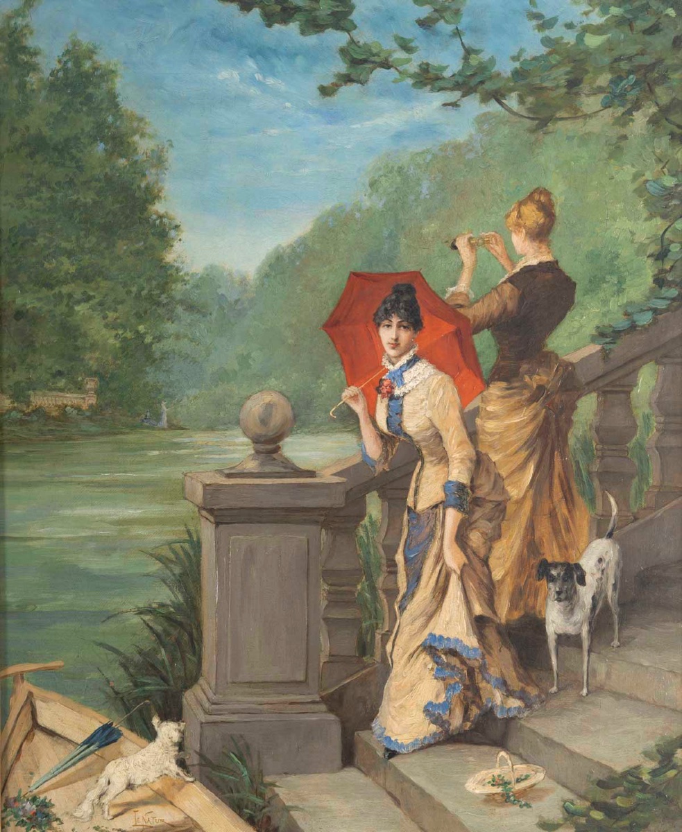 Une paire de tableaux huile sur toile, scène de genre, fin du XIXe siècle — 8