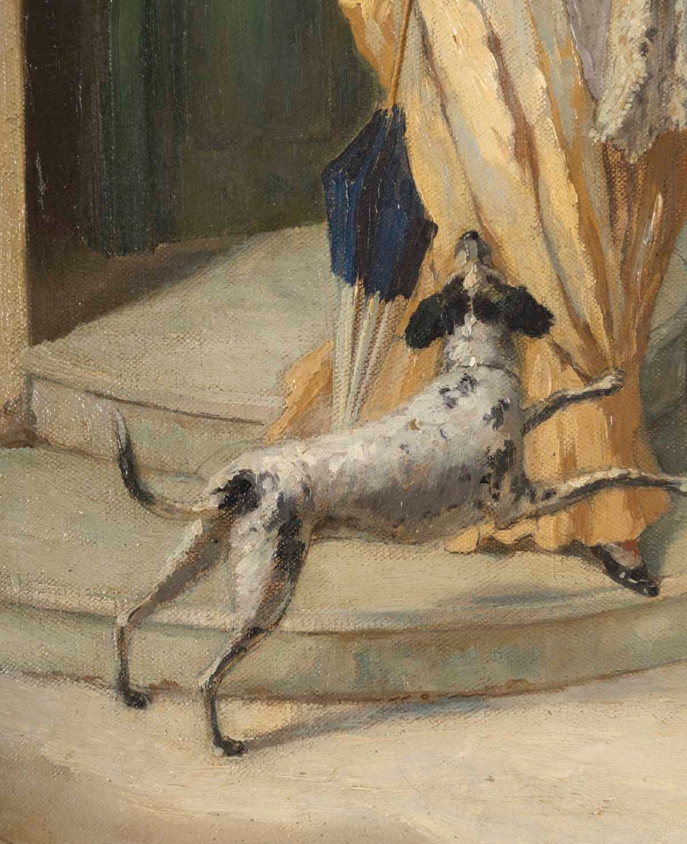 Une paire de tableaux huile sur toile, scène de genre, fin du XIXe siècle — 5