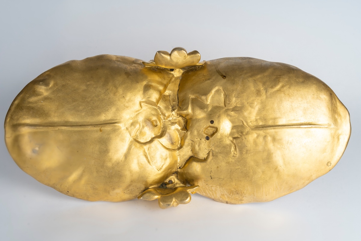 Coupe en bronze doré signée C.R. Vibert – époque art nouveau (vers 1900) — 5
