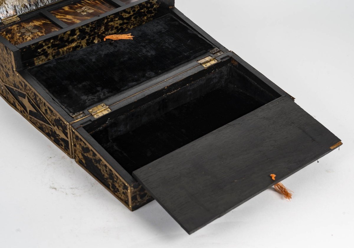 Un secrétaire de voyage en marqueterie boulle, époque Napoléon III — 7