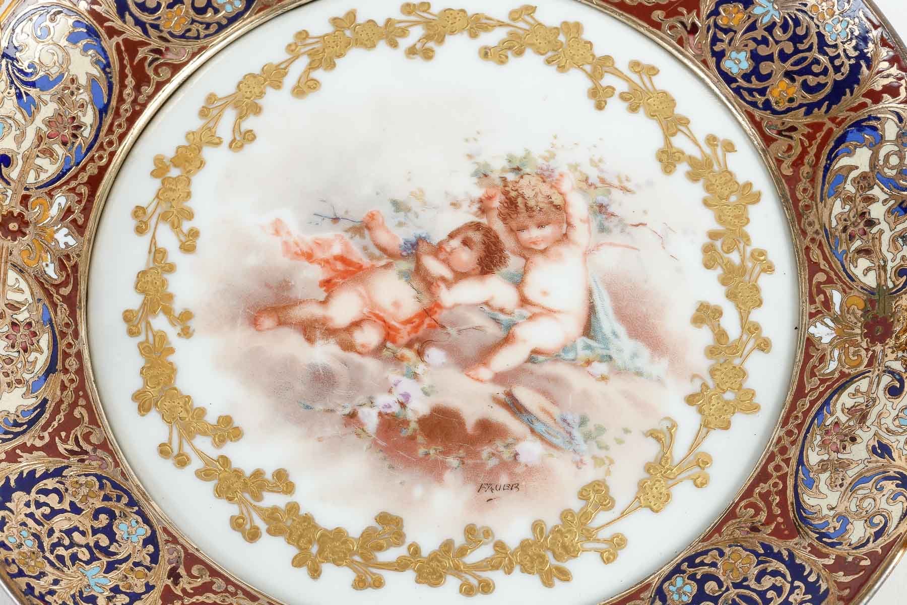 Belle coupe en bronze et émail cloisonné fin du XIXe siècle — 6
