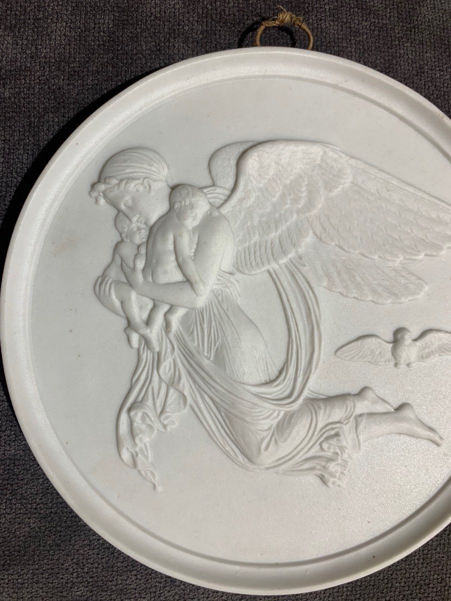 Paire de Plaques biscuit porcelaine de style art nouveau — 9