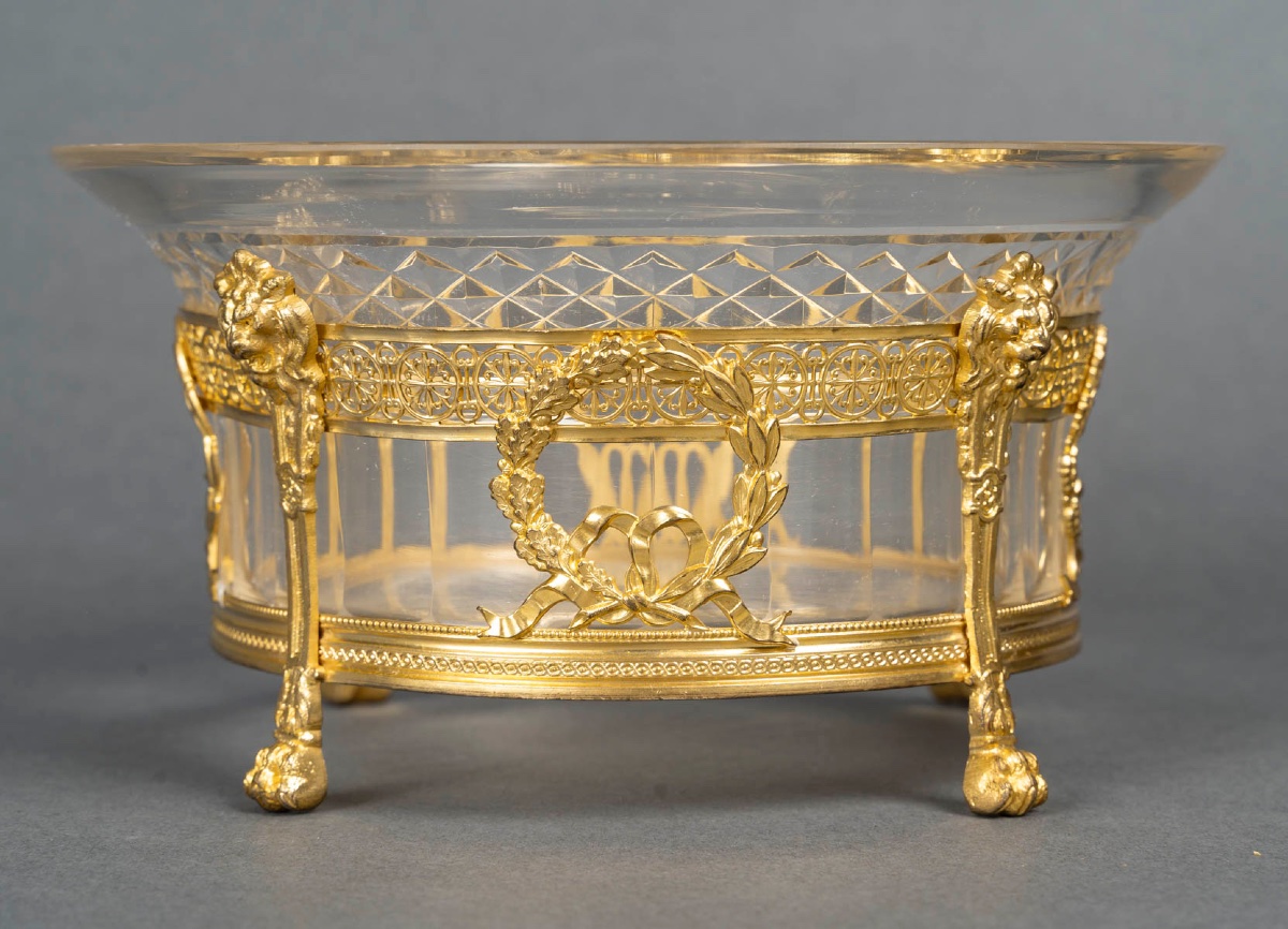 Coupe en cristal taillé de Saint-Louis et bronze doré – époque Napoléon III — 2