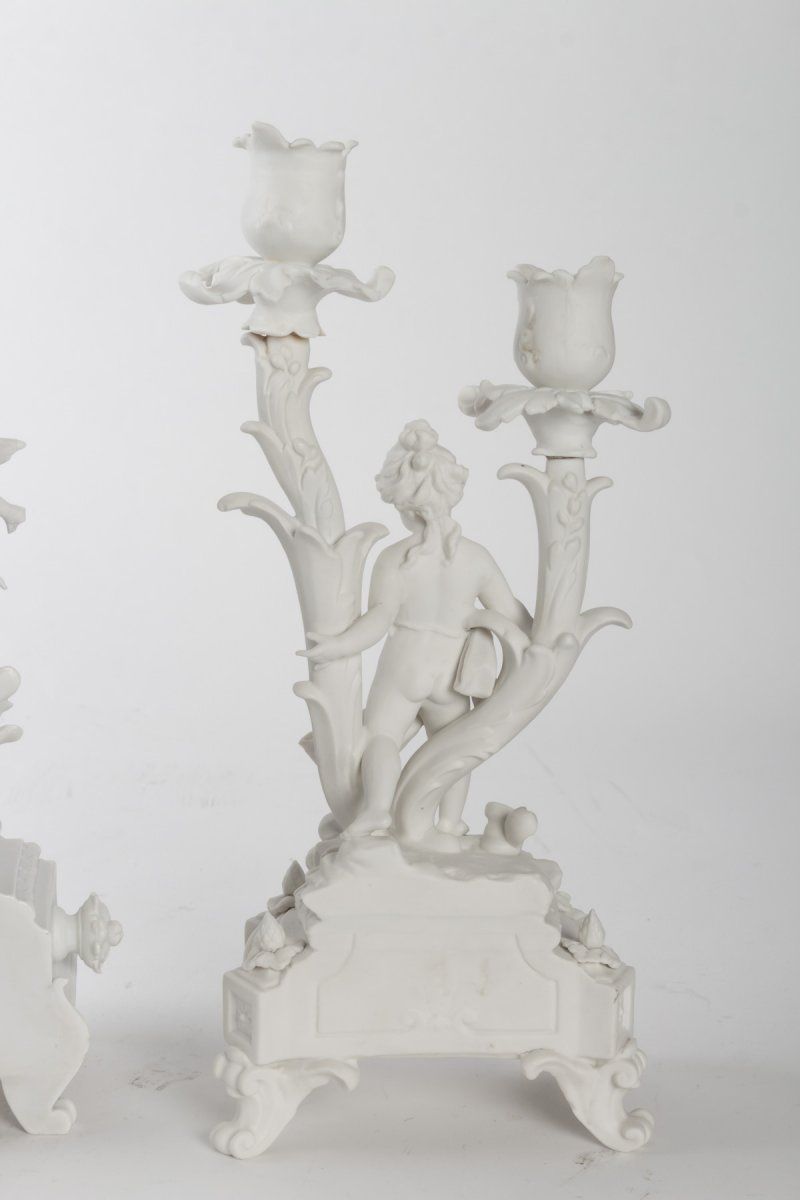 Garniture de Cheminée en biscuit de Sèvres, XIXe — 8