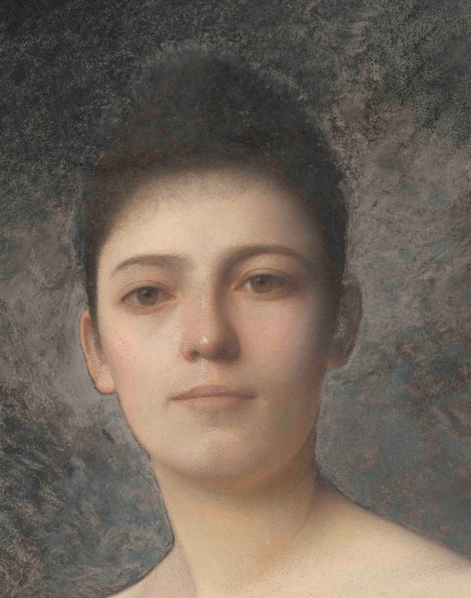 Pastel un grand pastel encadré, fin du XIXe siècle — 7