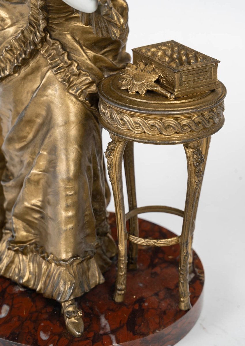 Une sculpture Grisard en biscuit et régule doré, art nouveau fin du XIXe siècle — 7