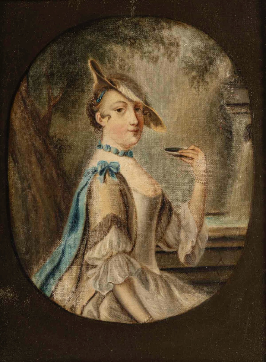 Portraits XVIIIe siècle - une paire de tableaux huile sur toile XVIIIe siècle — 8