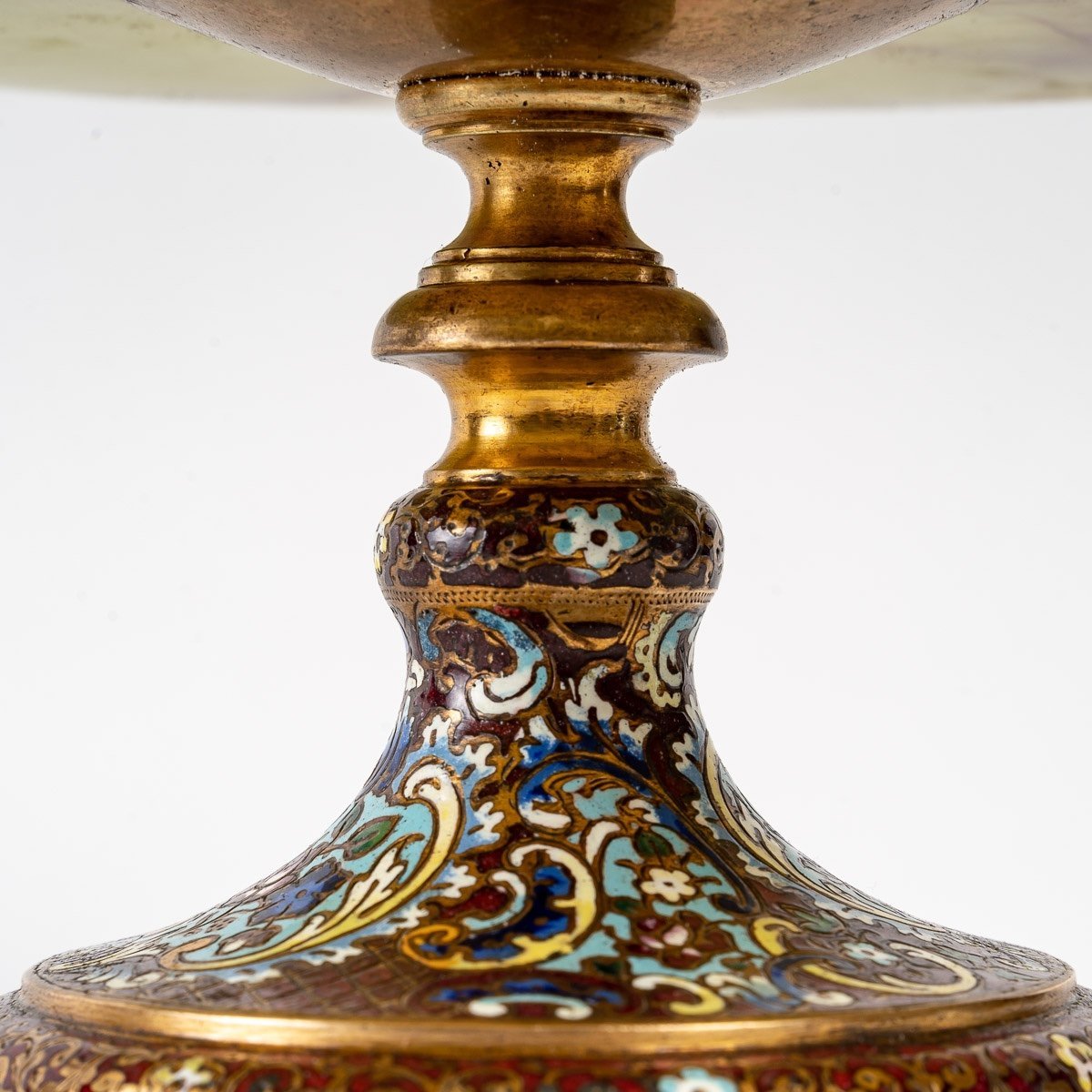 Une coupe en Onyx vert et bronze cloisonnée fin du XIXe siècle — 9