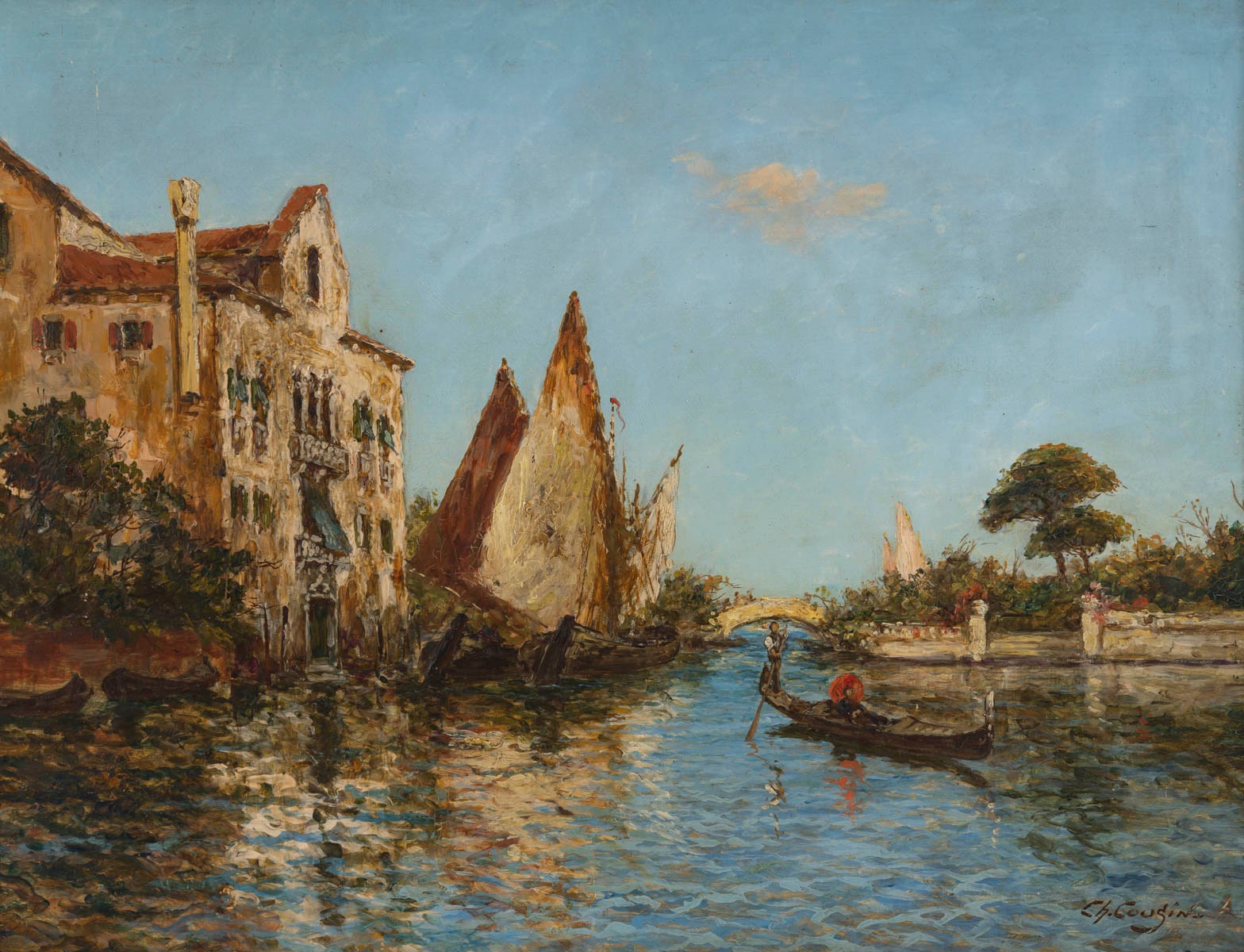 Vue de Venise – signée Cousin (peintre français), XIXe siècle — 11