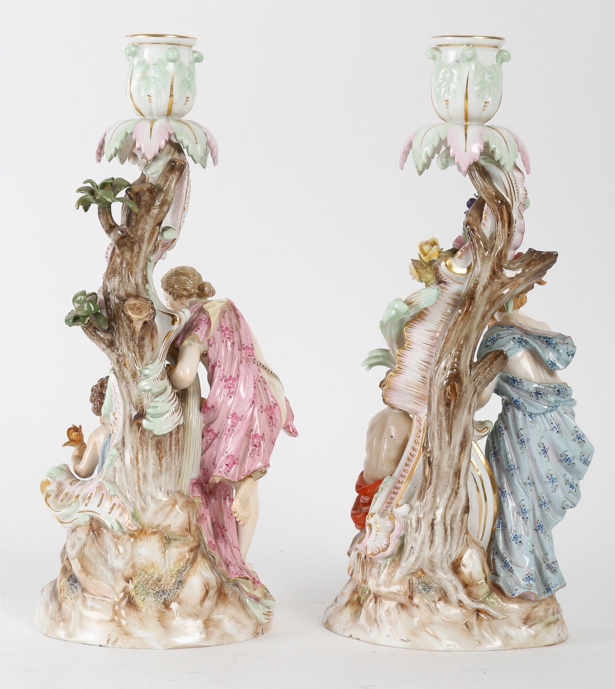 Meissen paire de bougeoirs fin du XIXe siècle — 7