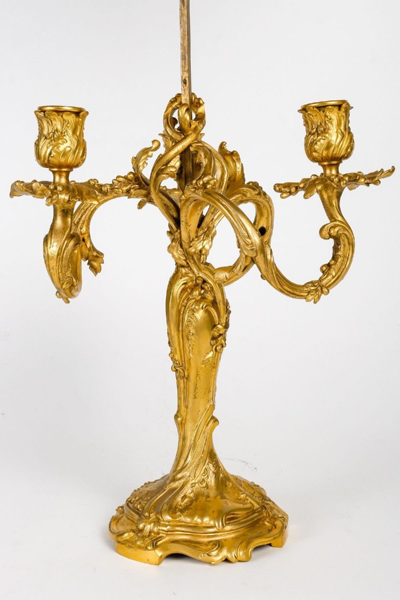 Lampe en bronze doré signé Rambaud — 6