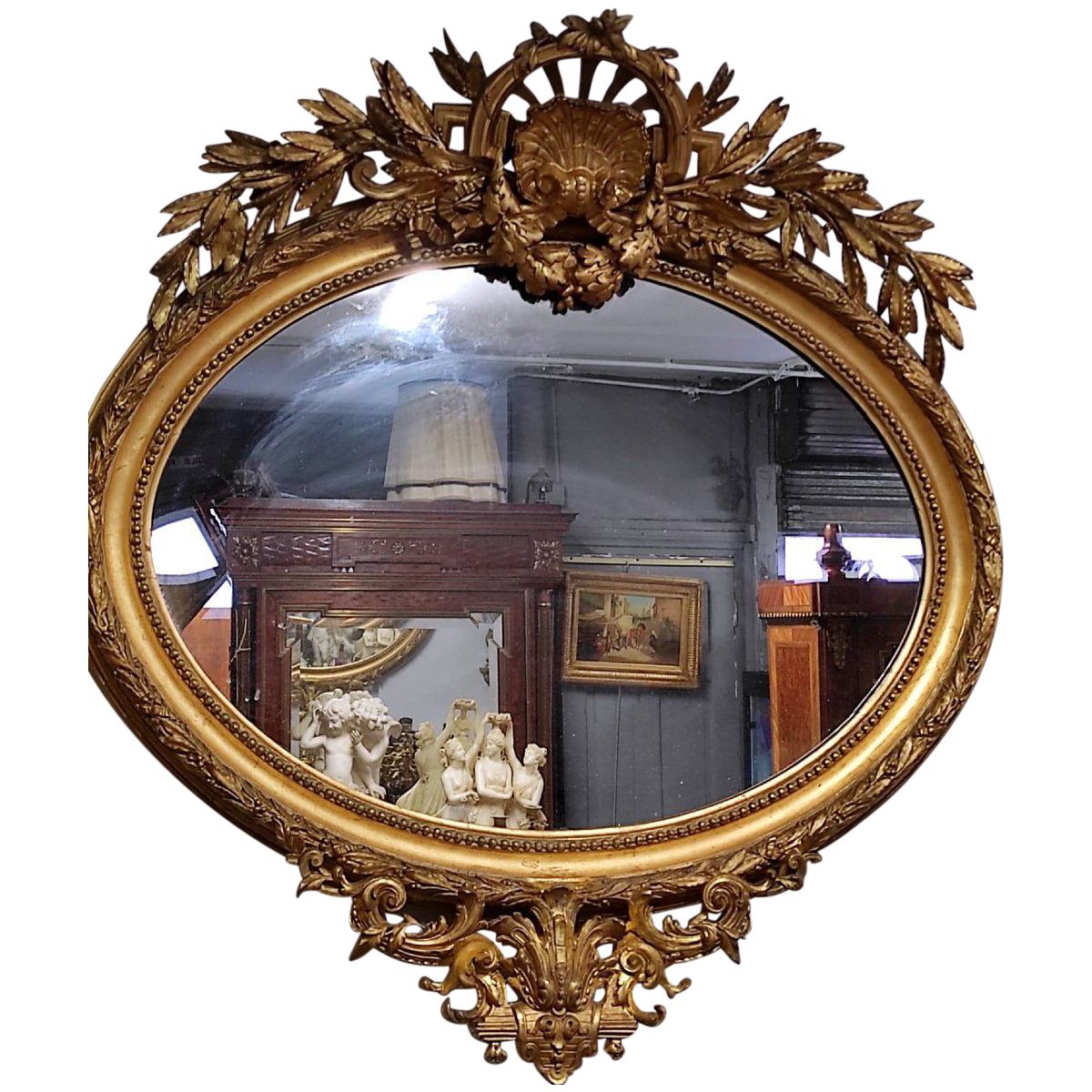 Miroir en bois sculpté et doré fin du XIXe siècle — 2