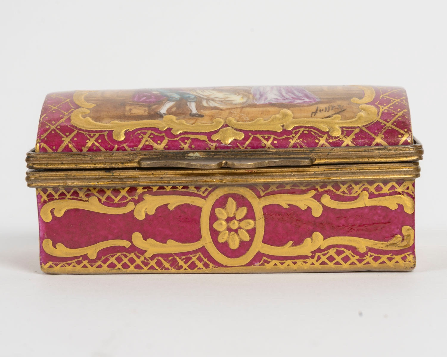 Miniature coffret à bijoux en porcelaine rouge, début du XIXe siècle — 14