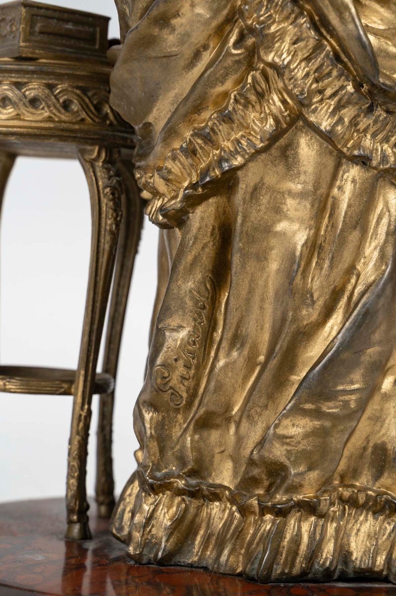 Une sculpture Grisard en biscuit et régule doré, art nouveau fin du XIXe siècle — 6