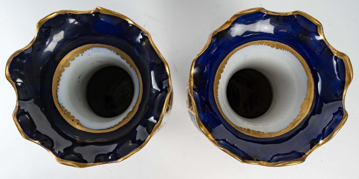 Paire de vases en porcelaine de Bayeux fin du XIXe siècle — 8