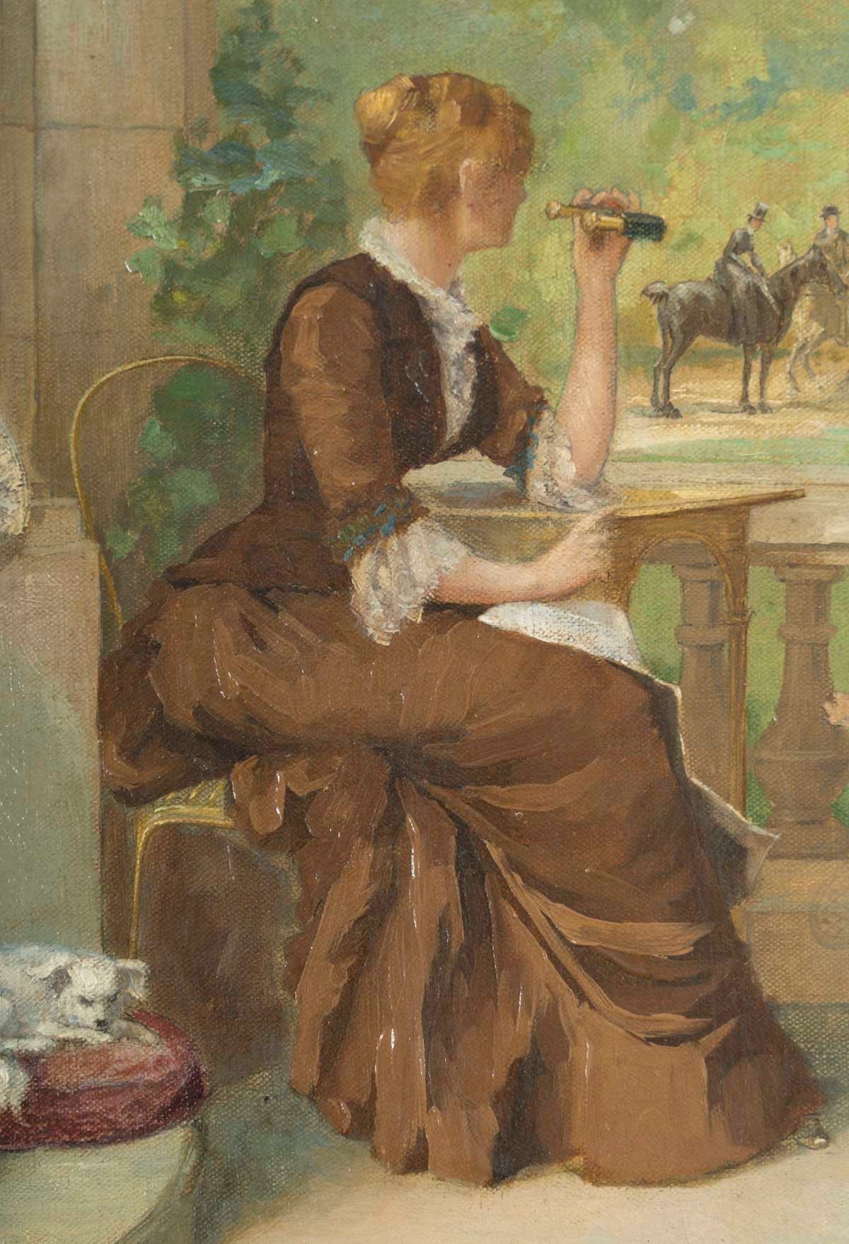 Une paire de tableaux huile sur toile, scène de genre, fin du XIXe siècle — 16