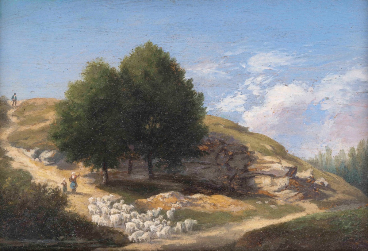 École du XIXe siècle paire de paysages, huiles sur panneau — 4