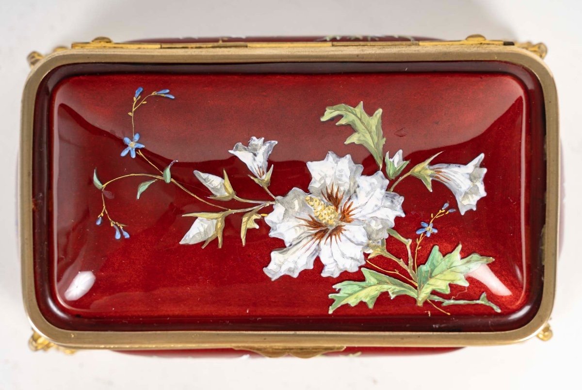 Coffret à bijoux en émail de Limoges et bronze doré, vers 1900 — 21