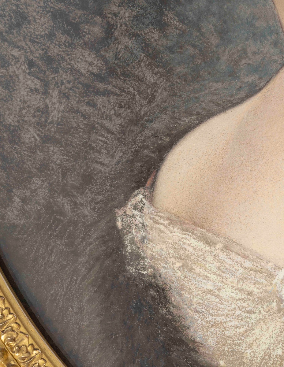 Pastel un grand pastel encadré, fin du XIXe siècle — 11