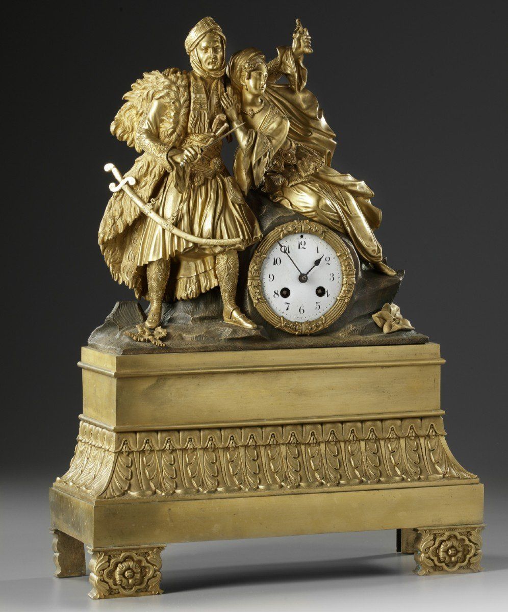 Pendule Orientaliste d'époque Restauration à Figures de Turcs. — 9