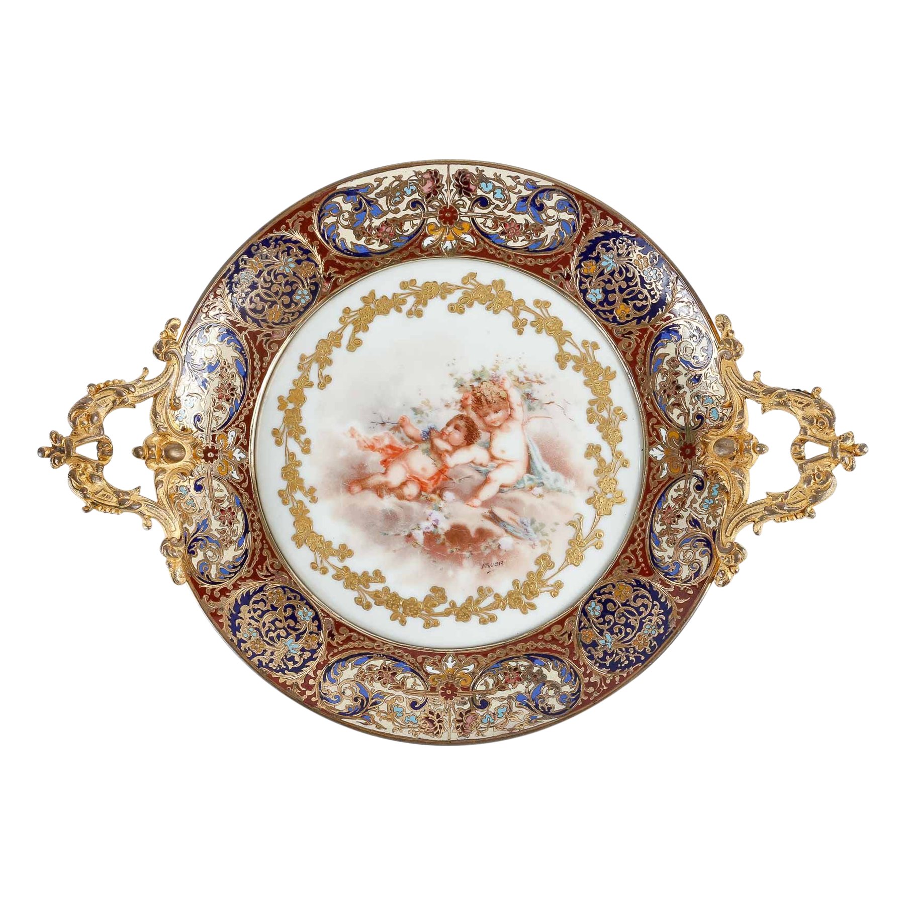 Belle coupe en bronze et émail cloisonné fin du XIXe siècle — 2