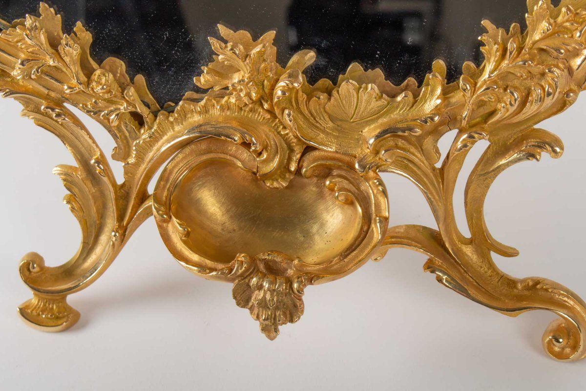 Miroir de table en bronze doré style Louis XV, époque XIXe — 7