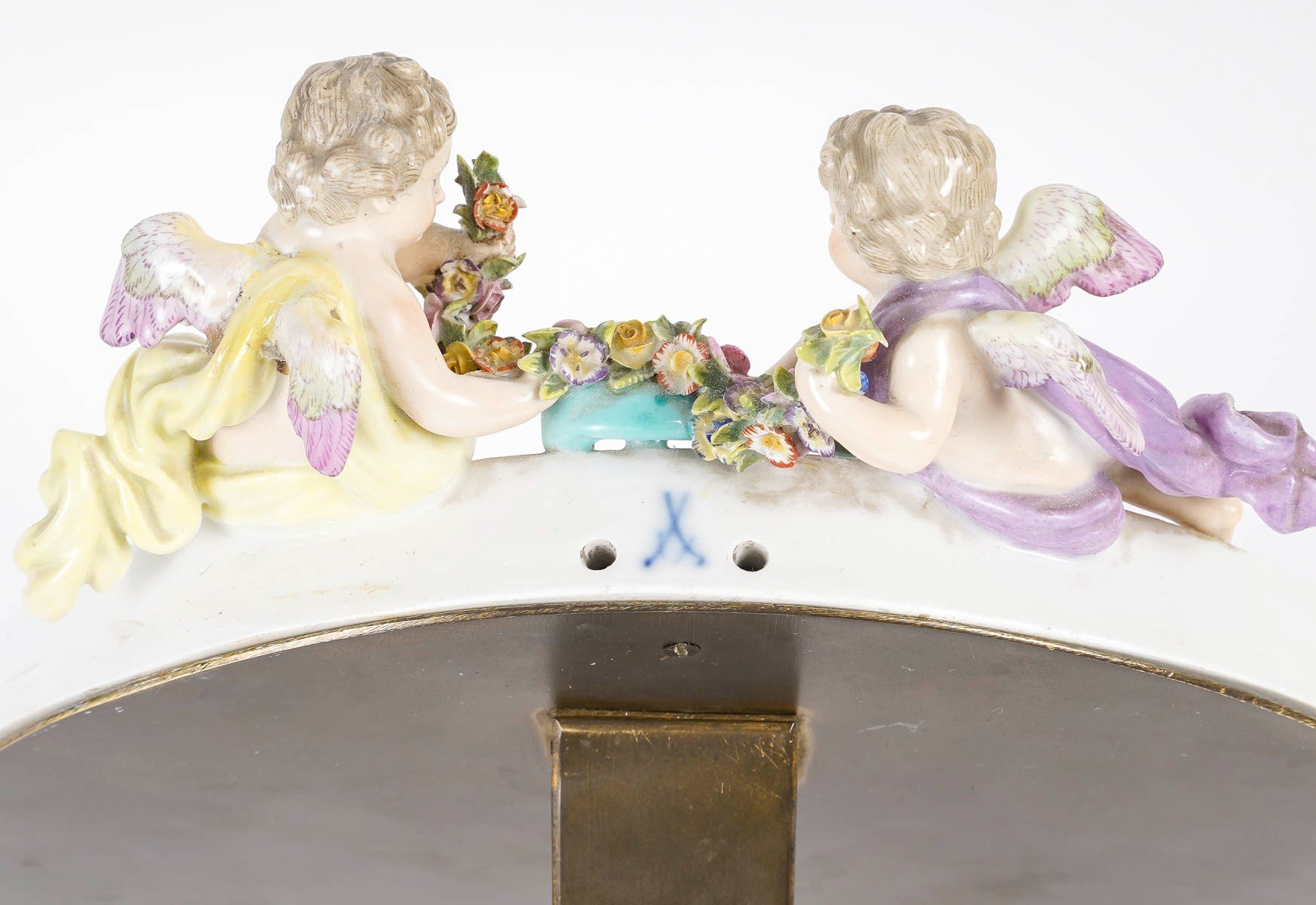Miroir de table en porcelaine et bronze fin du XIXe siècle — 3