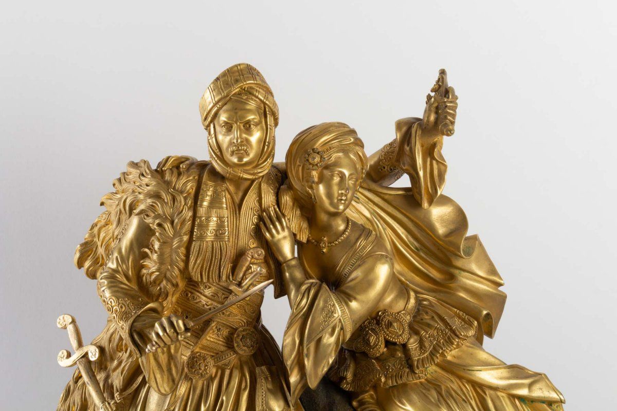 Pendule Orientaliste d'époque Restauration à Figures de Turcs. — 4