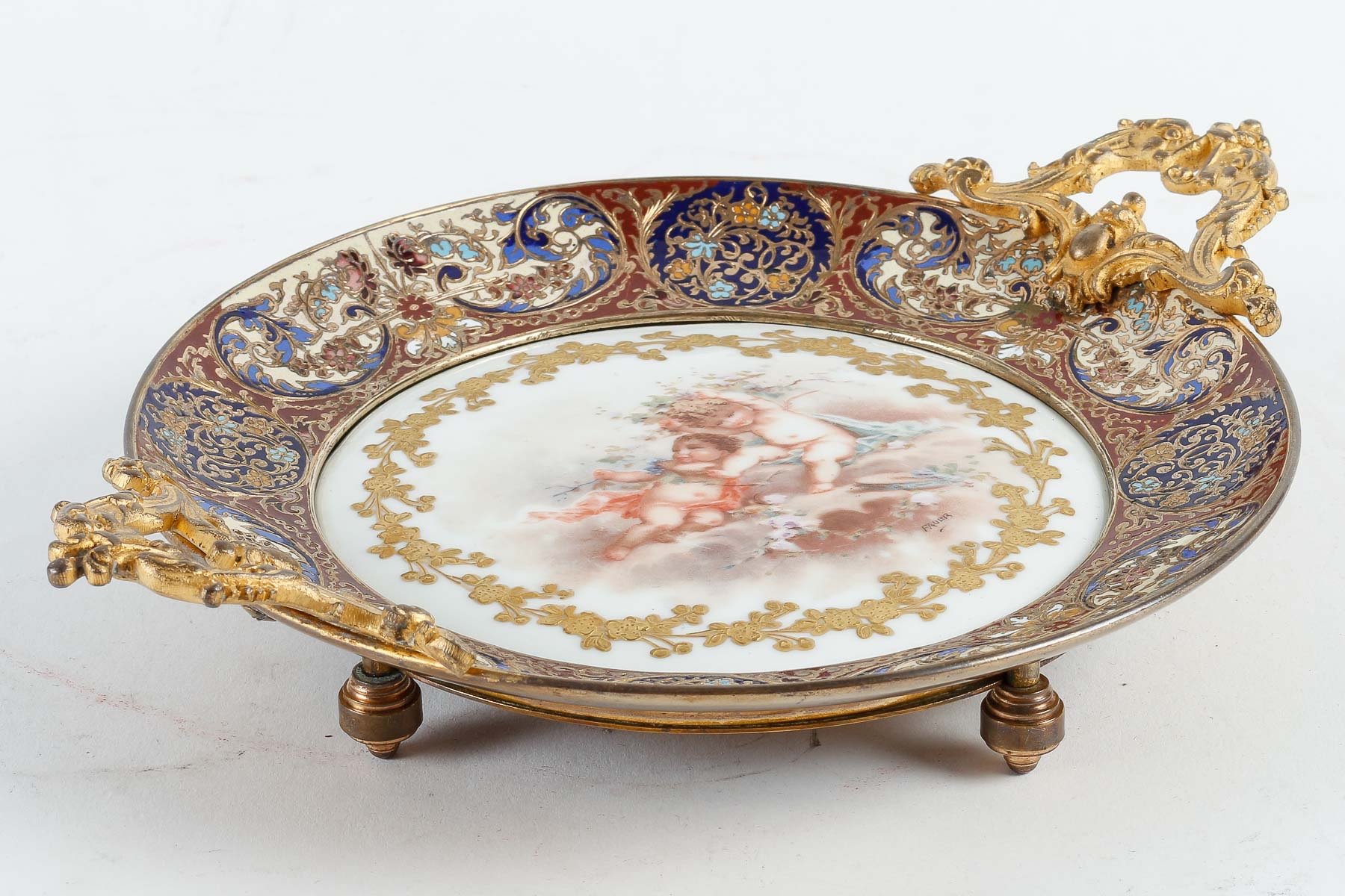 Belle coupe en bronze et émail cloisonné fin du XIXe siècle — 3