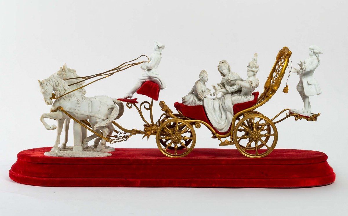 Groupe en biscuit et bronze doré fin du XIXe siècle — 3