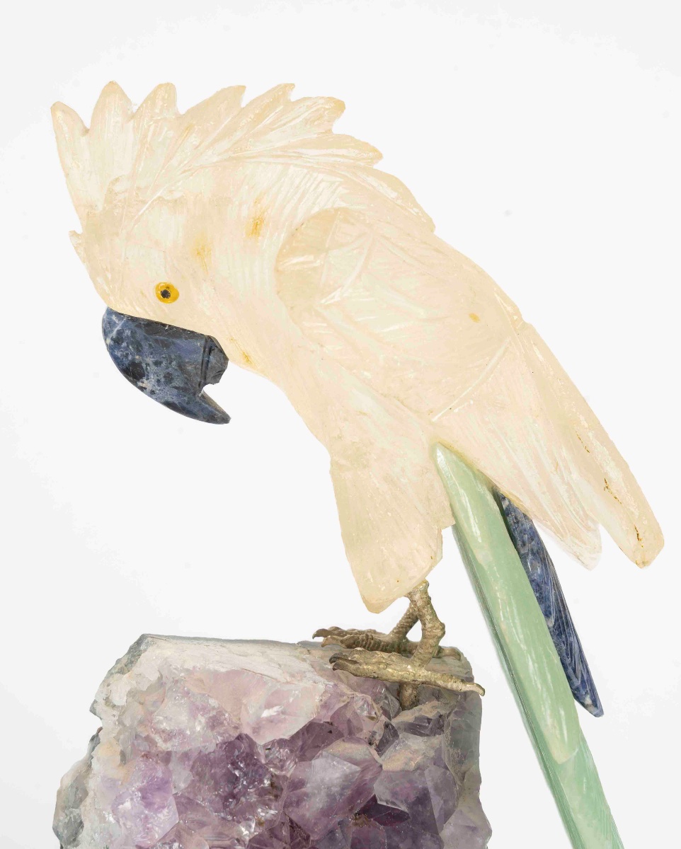 Une sculpture de perroquet en améthyste, XXe siècle — 6