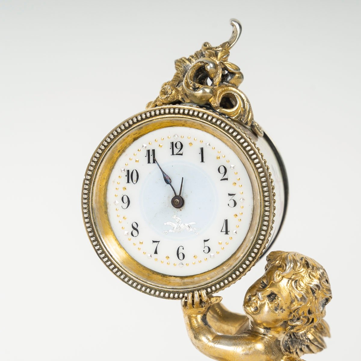 Une belle miniature une pendulette en argent massif — 9
