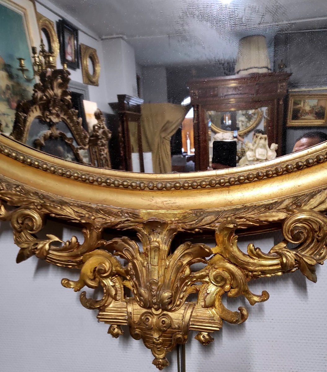 Miroir en bois sculpté et doré fin du XIXe siècle — 4